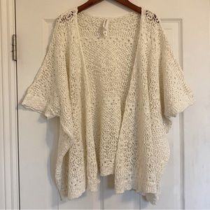 Aéropostale Crochet Open Cardigan